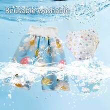 3pcs Set (Waterproof Diaper + Toilet Training Pants) Cute Design Baby Cloth Diapers Reusable Leak-Proof, Unisex Potty Training Pants For All Seasons, Ideal Baby Shower/Holiday Gift