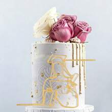 1pc/3pcs Minimalist Design Gold Acrylic Graduation Cap Cake Topper, For Graduation Ceremony & Party - Multicolor - View 4