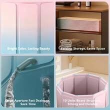Adult Portable Foldable Bathtub Folding Bathtub Tub For Shower Soaking Hot SPA And Ice Bath Tub - Pink - View 4