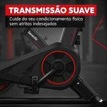 Pratito Exercise Bike For Cardio And Weight Training, 6kg Inertia, With Base, Black And Red Color, Sevenfit Brand - Black - View 5