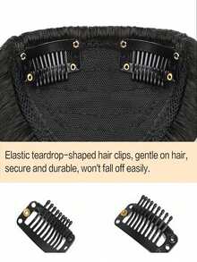 高级合成漫画刘海假发，女士额夹式刘海，耐热自然黑，适合日常佩戴 - 彩色 - 查看 4