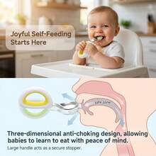 幼儿餐具，316不锈钢儿童勺叉套装，带硅胶手柄，儿童叉勺，可放入洗碗机清洗