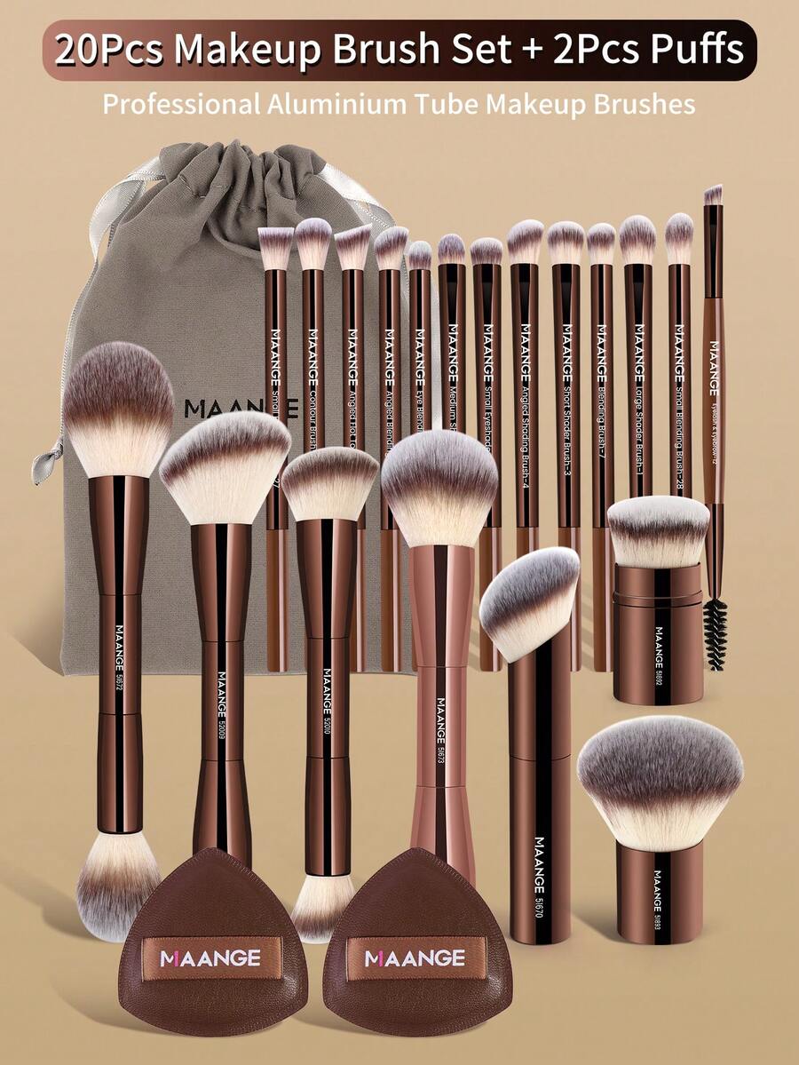 MAANGE Brushes Sets,Giveaways,Professional Makeup Brushes,Complete Makeup Set - Coffee Brown - View 1