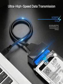 USB 3.0 转 SATA 简易硬盘连接线，适用于 2.5 英寸和 3.5 英寸机械硬盘，高效适配器连接线，提升数据传输速度。 - 黑色 - 查看 7