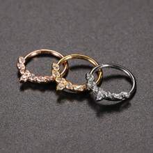 Inele de sept 16G, inele de nas din oțel inoxidabil 316L hipoalergenice, placate cu aur de 18K, cercei pentru cartilaj, bijuterii pentru piercing Daith, potrivite pentru femei și bărbați - Bijuterii piercing corporale din oțel inoxidabil - Vizualizare 5