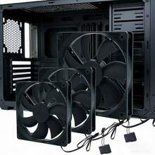 12cm Computer Case Cooling Fan, 12V Silent Fan For Desktop PC, 8cm 9cm Black Frame Blades No Light Fan