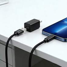 3pcs USB-A To USB-C Fast Charging Cables, USB Type-C Charging Cords, 3.3ft/6.6ft/10ft Length Car Charger Type-C Cables, Nylon Braided Material, Compatible With Samsung Galaxy S25, S24, S23, S22, S21, Vivo, Oppo, Redmi Phones, Compatible With IPhone 16, 16 Pro Max, 15, 15 Plus, 15 Pro, 15 Pro Max, Compatible With Redmi, Compatible With OnePlus Compatible With IPhone 17, 17 Pro Max, 16, 16 Plus, 16 Pro, 16 Pro Max,Compatible With Redmi, Compatible With OnePlus Travel - 3-piece Pack (blue + Purple + Black) - View 6