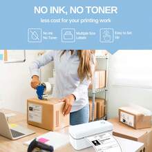 Impresora de etiquetas térmicas Marklife X4, Impresora de etiquetas pequeña autoadhesiva Bluetooth multiusos para envíos, Con 20 hojas de papel de 4x6 pulgadas, Compatible con iOS&Android, Adecuada para códigos de barras, envíos, utilizada en oficina, cocina, escuela, hogar - Ver 9