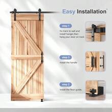 4 FT Sliding Barn Door Track And Handle Hardware Kit, Straight Pulley,Slide Smoothly Quietly,Easy Install (4FT Track Kit For 24" Wide Single Door) - 4英尺單門套件 - 查看 4