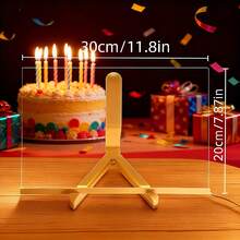 Juego de pizarra de mensaje de acrílico LED colorida con soporte, pizarra de escritura iluminada y reescribible de acrílico, incluye 7 marcadores de colores, adecuada para oficina, escuela y hogar (15x15 cm/30x20 cm) Nota: Actualizado con soporte portátil mejorado, cantidad de marcadores según la imagen del producto