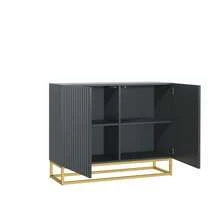 Ripple Sideboard 100cm - Modern Fluted Design With Push To Open Doors - Dark Grey - View 10