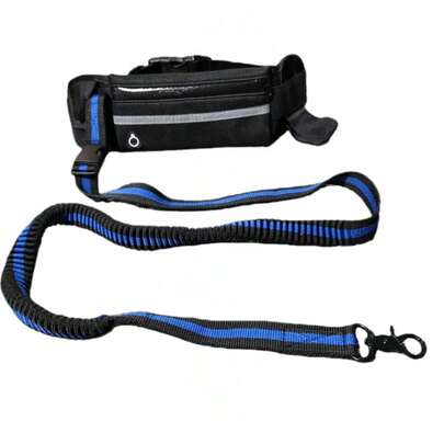 1pc Hands-Free Dog Leash With Zipper Waist Pouch, Dual-Layer Padded Handle Elastic Cord, Suitable For Walking, Jogging And Running Pet Training Leash [New Version]