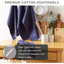 DII Trapo clásico para Platos, 100% de algodón, para Uso Diario en la Cocina, Apto para Lavadora, 30.48 cm x 30.48 cm, Juego de 6, diseño de Ventana,(Aqua sólido Toalla de cocina Terry Waffle) - Multicolor - Ver 10