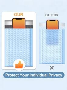 20个气泡信封，聚乙烯防水气泡信封，广告邮寄气泡膜，防水自封胶运输袋，闪亮箔纸信封，包装用品，商务用品，学校用品，返校季用品，全息气泡信封 - 淺藍色 - 查看 8