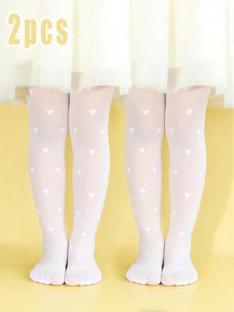 2 piezas Mallas blancas finas y de alta elasticidad para niñas, aptas para uso diario y baile, para todas las estaciones