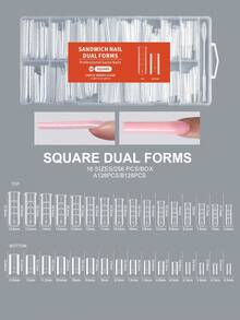 256pcs Trapezoid Double-Layer Nail Extension Stickers, Quick Building Gel Mold, Full Coverage Nail Extension Suitable For DIY Manicure Salon - Clear - View 11