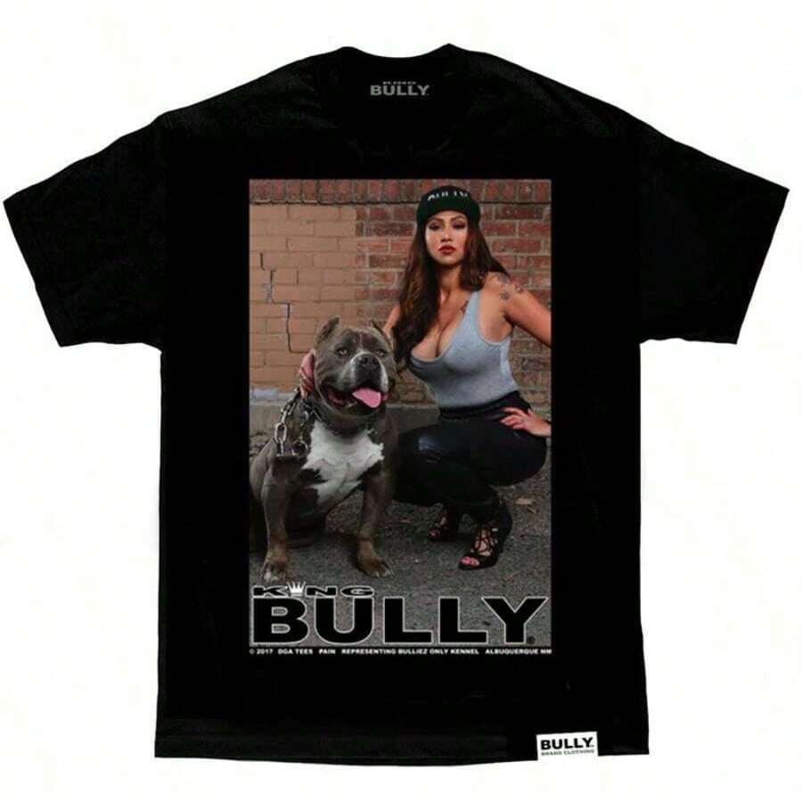 DGA David Gonzales Art King Bully Pain Pitbull Dog Tattoos Urban T Shirt - Black - View 1