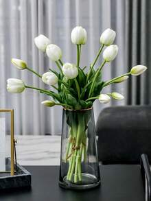 ZaiYe 5/10/15pcs Set, High-End Artificial Tulips, Valentine's Day Gift, Bridal Bouquet, Modern Minimalist European Style Decor, Plastic Fake Flower Bouquet, Artificial Plant Decor, Suitable For Home And Outdoor - Multicolor - View 10