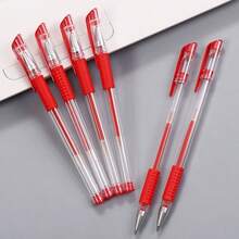 6-15pcs/Set European Standard Neutral Carbon Office Signature Pens, 0.5mm Tip, Red, Blue, Black, Student Stationery, Back To School Season - Multicolor - View 4