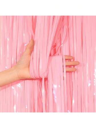 2/4 st högtidsfestdekoration fotobakgrund väggdekor tofsgardin, lämplig för födelsedag, bröllop, examensdekoration, rumsarrangemang