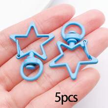 5pcs Colorful Star-Shaped Keychain Lobster Clasp Key Hook Keychains Hook For DIY Jewelry Making Findings Accessories Craft Supplies 24x33mm - Star - View 13