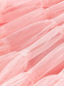 mini bala Girls Tulle Skirt, Sweet Sparkly Princess Puffy Skirt - Pink - View 7