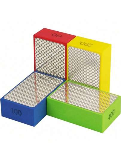 4pcs High Density Sponge Sanding Blocks, Grit 60-1000 Selectable, Suitable For Wood, Ceramic, Glass And Stone. Provides Fine Polishing Effect, Anti-Clogging , Suitable For Handcraft Use, Conforms To Curved Surfaces, Dry And Wet Usable.