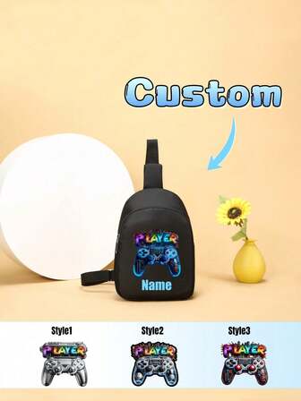 Esta bolsa de pecho personalizable con estampado de consola de juegos es espaciosa y se puede usar sobre el hombro, cruzada, como monedero o estuche para llaves. Es ideal para la temporada de regreso a la escuela. Puedes personalizarla con tu nombre, aniversario o número de la suerte. Adecuada para uso diario, picnics, escuela, actividades al aire libre, deportes y viajes. También es un gran regalo de cumpleaños o Navidad.