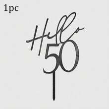 Que cắm trang trí bánh sinh nhật bằng acrylic đen chữ "Hello" (18/12/30/40/50/60 tuổi) thích hợp cho tiệc sinh nhật. - Nhiều màu - Xem 17