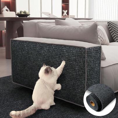 1pc Self-Adhesive Leather Anti-Scratch Wall Protector, Suitable For Cat Trees And Scratching Boards, Trimmable
