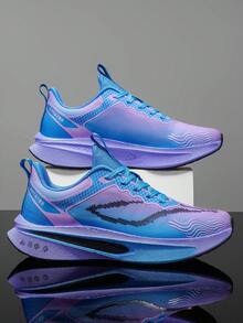 Men's Marathon Running Shoes, Breathable Upper Design, Soft Outsole, Comfortable Wear Without Foot Fatigue, Suitable For Fitness, Outdoor Sports, Marathon, Essential For Sports Enthusiasts - Purple Moon - View 3