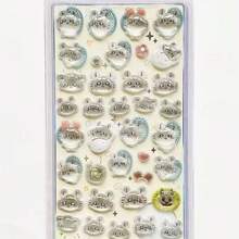 1张动漫卡通贴纸，可爱小猫咪图案，可重复使用防水贴纸，DIY手工贴纸，适用于DIY手机壳、DIY笔记本贴纸、DIY工艺品、笔记本电脑、礼品包装、派对装饰，是完美的节日礼物，也是送给粉丝和朋友的礼物。 - 彩色 - 查看 2