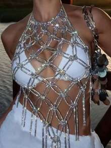 Cropped Net, Cropped High, Cropped Net Made With Rhinestones, Women's Cropped Net With Rhinestones, Cropped In Rhinestones, Cropped All In Rhinestones, Women's Rhinestone Cropped, Luxury Rhinestone Cropped, Party Rhinestone Cropped, Rhinestone Cropped Net With Party, Luxury Rhinestone Cropped With Glitter, Transparent Rhinestone Cropped, Glam Fashion Cropped, Couture Cropped, Party Cropped, Night Party Cropped, Luxury Fashion Cropped With Rhinestones, Rhinestone Cropped, All Cropped, Luxury Net Cropped, Fashion Cropped With Rhinestones, Structured Cropped, Cropped For Party, Cropped For Clubbing, Cropped For Night Event, Cropped For Show, Cropped For Night Look In Rhinestones, Fitted Cropped, Statement Rhinestone Cropped, Women's Rhinestone Cropped, Luxury Rhinestone Cropped, Party Cropped, Shiny Net Cropped, Openwork Cropped With Rhinestones, Transparent Cropped With Rhinestones, Glam Cropped, Glittery Cropped, Sophisticated Cropped - 銀色 - 查看 2