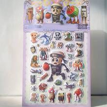 3pcs 3D Embossed Gold Foil Bubble Stickers, Cartoon Stickers For Birthday Party, Gifts - Multicolor - View 20