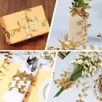 10m 금박 리본, 공예, 포장, 결혼식, 파티, 화환, 가정 장식에 적합