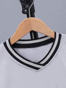 Boys' & Teens' Casual Street Style Letter & Number Print Contrast Trim Sleeveless Sports Set, Summer - Grey - View 4