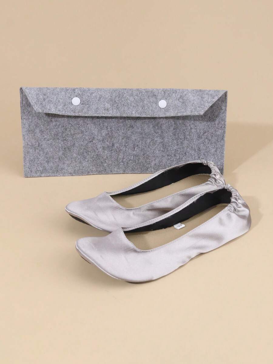 Women's Lightweight, Barefoot-Feel Black Versatile Ballet Flats For Wedding, Party, Dancing, Foldable Slip-On Flat Sandals