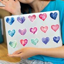 50张粉色情人节爱心艺术美学贴纸，趣味涂鸦贴纸，暗黑哥特贴纸，Y2K风格贴纸，复古礼物，80年代90年代动漫贴纸，适用于圣诞派对装饰，可贴于信封、水瓶、电脑、笔记本电脑、手机、行李箱、笔记本、冰箱等。 - 淺灰色 - 查看 4