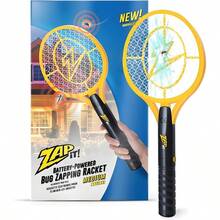ZAP IT! Bug Zapper - Battery-Operated Mosquito Fly Swatter Killer and Bug Zapper Racket - 3 500 Volt LED Light for Tapping in The Dark - 2 x AA Batteries Included Medium - Amarillo - Ver 1