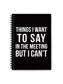 1本搞笑讽刺工作螺旋笔记本 | 5.5x8.3英寸 A5尺寸，同事恶搞生日/办公室幽默礼物 - 黑色 - 查看 1