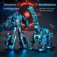 5-In-1 Dinosaur Alloy Robot Model | Tyrannosaurus Rex Transformable Mecha, Handmade Assembly, Movable Display Decoration, Technological Creative Gift, Birthday Gift For Boys, New Year Gift - Multicolor - View 10