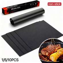 1/5/10pcs Reusable Heat Resistant Baking Mat - Suitable For Grilling, Camping, Parties, Outdoor Cooking, Durable Kitchen Accessory - Comes With Storage Box, Ideal For Toasters, Gas & Electric Stoves, Grills, BBQ And Outdoor Cooking, Highly Practical - - - View 2