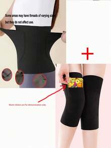 1pc Winter Thermal Double Pocket Waist Warmer Belt For Women, Warm Abdomen Protector With Pocket For Heating Pad, Thin Waist Belt