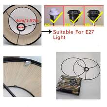 Bamboo Drum Shaped Lamp Shade, Rustic Woven Bamboo Pendant Light Shade, Bedroom Bedside Lamp Shade, Suitable For Homestay, Restaurant And Bedroom Table Lamp - Multicolor - View 11