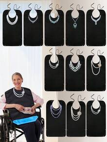 1pc Adult Dining Apron, Adjustable Buckle & Strap, Crumb Catcher, Reusable & Machine Washable, Suitable For Women & Elderly, Great Gift For Moms - Multicolor - View 1