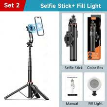 TOKQI 51.18 Inch/130cm Magnetic Telescopic Phone Holder With Tripod & Wireless Bluetooth Remote Control, Portable Selfie Stick For IOS And Android Phones, Suitable For Travel, Live Streaming, Vlogging, Family Gatherings, Parties, Outdoor Activities, Interviews