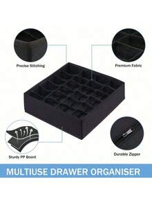 1pc 24-Grid Foldable Storage Box, Layered Design, Moisture-Proof And Mildew-Proof, Suitable For Organizing Underwear, Socks And Clothes At Home, Also Suitable For Halloween Decoration, Halloween Costumes, Autumn Decoration And Holiday Decoration. - Multicolor - View 9