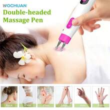 双头按摩笔，脉冲刺激，10档速度调节，LED显示屏和定时功能，用于背部和腰部放松，家用按摩器