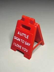 Acrylic "I Love You" Desk Sign - Modern Design, White Text, Ideal For Office Decor, Gift For Couples, Friends And Family | Modern Acrylic | Clear Text Plaque, Love Decoration, Valentine's Day Display, Valentine's Day Gift, Valentine's Day Decor - Red - View 9