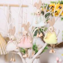 1pc/4pcs Easter Bunny Hanging Decor, Themed Party Decoration, Home Decor, Living Room Decor, Wall Decor - Multicolor - View 2
